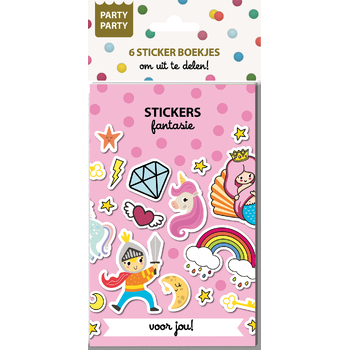 Party Party 6 Sticker boekjes - Fantasie (Paperback) bij Singel 344