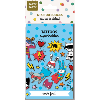 Party Party 6 Tattoo boekjes - Superhelden (Paperback) bij Singel 344