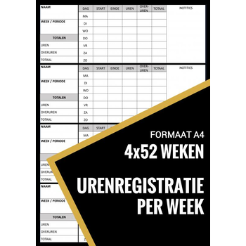 Urenregistratie / Urenstaat Boekje Wekelijks - voor Personeel, Werknemers, Medewerkers, ZZP, Freelancers (A4) (Paperback) bij Singel 344