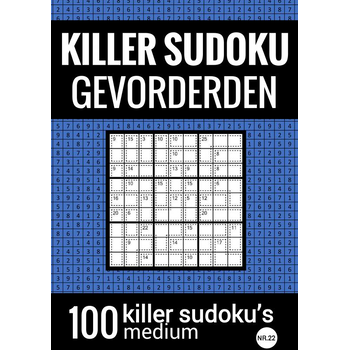 KILLER SUDOKU - Medium - NR.22 - Puzzelboek met 100 Puzzels voor Gevorderden (Paperback) bij Singel 344