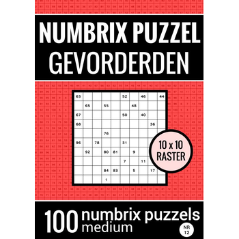 Numbrix Puzzel Medium voor Gevorderden - Puzzelboek met 100 Numbrix Puzzels - NR.12 (Paperback) bij Singel 344