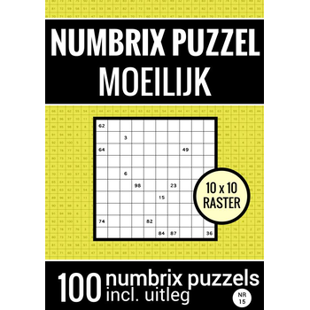 Numbrix Puzzel Moeilijk voor Ver Gevorderden - Puzzelboek met 100 Numbrix Puzzels - NR.15 (Paperback) bij Singel 344