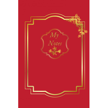 Notitieboek - Cadeau voor man - Cadeau voor vrouw - hardcover - Notitieboekje - Schrijfblok - Notebook - Goude - rood- Luxe (Hardback) bij Singel 344