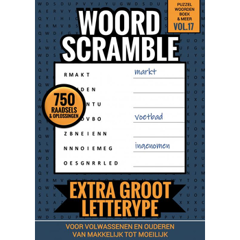 Puzzelwoordenboek & Meer Vol. 17 - Woord Scramble voor Volwassenen en Ouderen - Extra Groot Lettertype (Paperback) bij Singel 344