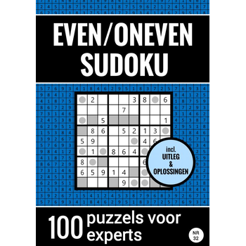 Even/Oneven Sudoku - Nr. 32 - 100 Puzzels voor Experts (Paperback) bij Singel 344
