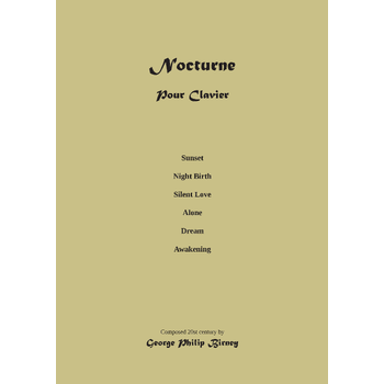Piano Nocturne: Composition Musical Score (Paperback) bij Singel 344