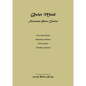 Quiet Mind Nocturnina pour Clavier (Paperback) bij Singel 344