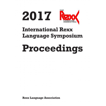 2017 International Rexx Language Symposium Proceedings (Paperback) bij Singel 344