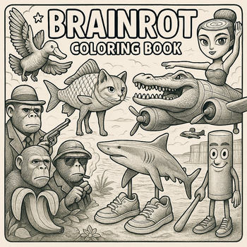 Brainrot Coloring Book (Paperback) bij Singel 344