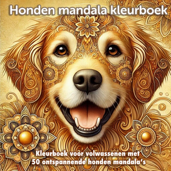 Honden mandala kleurboek voor volwassenen (Paperback) bij Singel 344