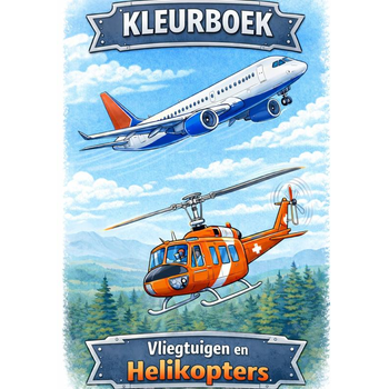 Kleurboek, Vliegtuigen & Helikopters. (Paperback) bij Singel 344