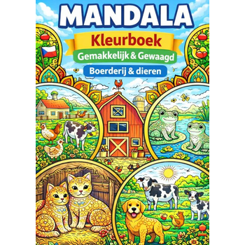 Mandala kleurboek ( Gemakkelijk & Gewaagd ) boerderij & Dieren. (Paperback) bij Singel 344
