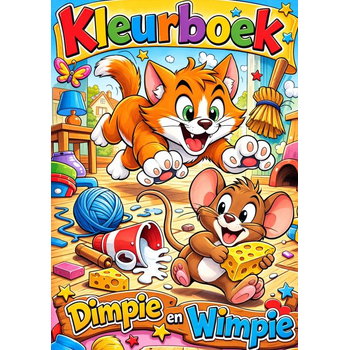 Kleurboek, Dimpie en Wimpie. (Paperback) bij Singel 344