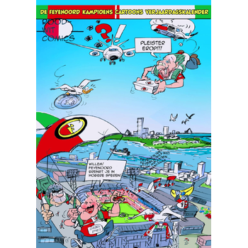 De Feyenoord kampioens-cartoons verjaardagskalender bij Singel 344