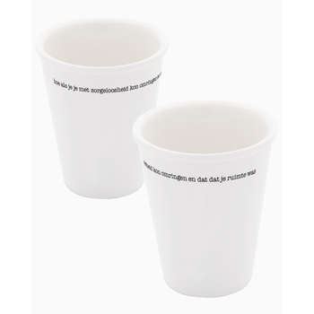 Porseleinen beker ‘Hoe als je je' set van 2 (Undefined) bij Singel 344